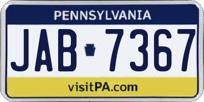 PA license plate JAB7367