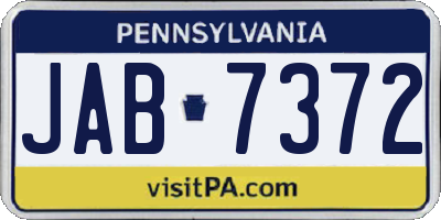 PA license plate JAB7372