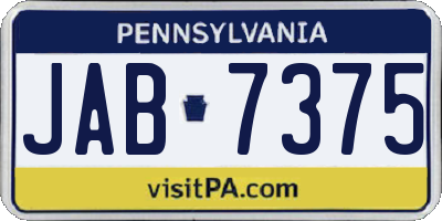 PA license plate JAB7375