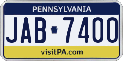 PA license plate JAB7400