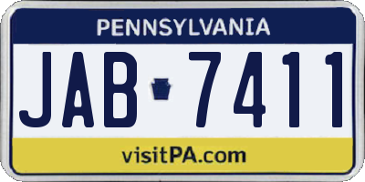 PA license plate JAB7411