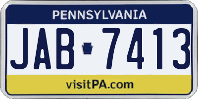 PA license plate JAB7413