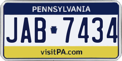 PA license plate JAB7434