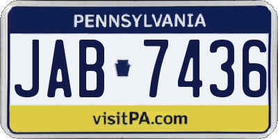 PA license plate JAB7436