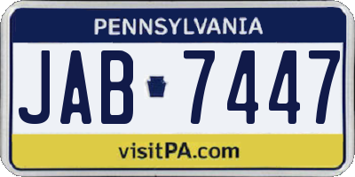 PA license plate JAB7447