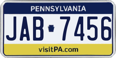 PA license plate JAB7456