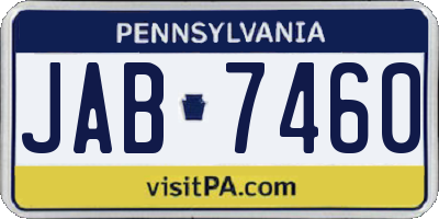 PA license plate JAB7460