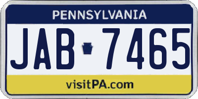 PA license plate JAB7465