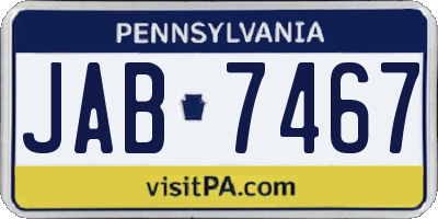PA license plate JAB7467