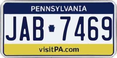 PA license plate JAB7469