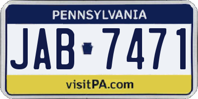 PA license plate JAB7471