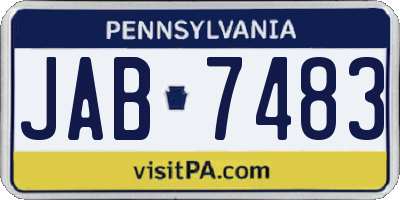 PA license plate JAB7483