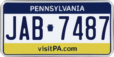PA license plate JAB7487