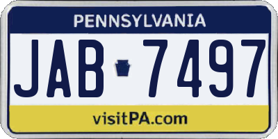 PA license plate JAB7497