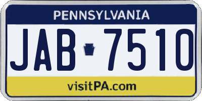 PA license plate JAB7510