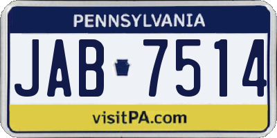 PA license plate JAB7514