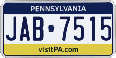 PA license plate JAB7515