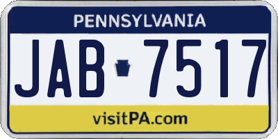 PA license plate JAB7517