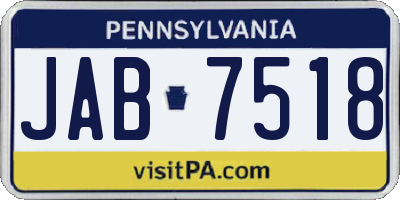 PA license plate JAB7518