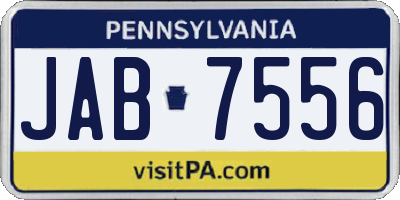 PA license plate JAB7556