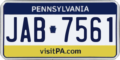 PA license plate JAB7561