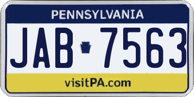 PA license plate JAB7563