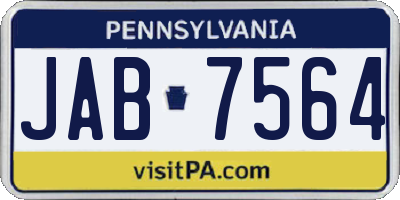 PA license plate JAB7564