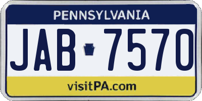 PA license plate JAB7570