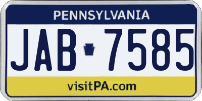 PA license plate JAB7585