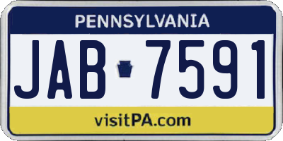 PA license plate JAB7591