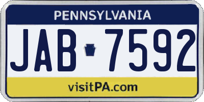 PA license plate JAB7592