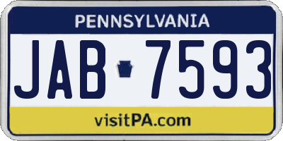PA license plate JAB7593