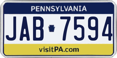 PA license plate JAB7594