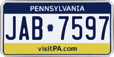 PA license plate JAB7597