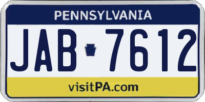 PA license plate JAB7612
