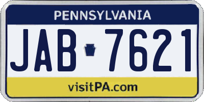 PA license plate JAB7621