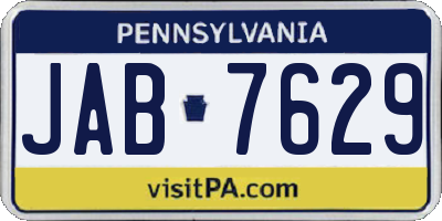 PA license plate JAB7629