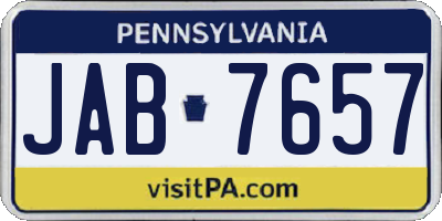 PA license plate JAB7657