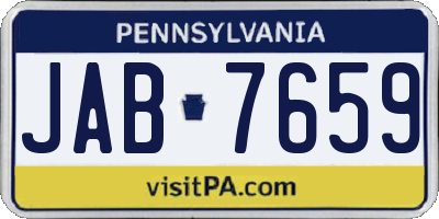 PA license plate JAB7659