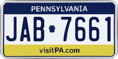 PA license plate JAB7661