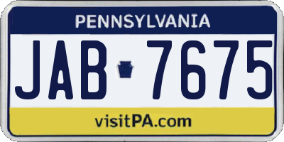 PA license plate JAB7675