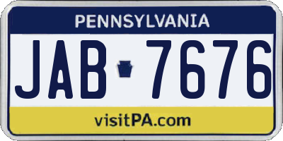 PA license plate JAB7676
