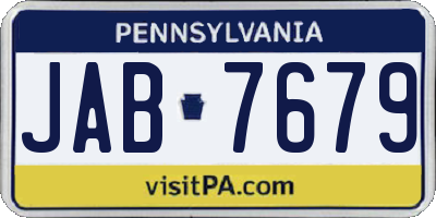 PA license plate JAB7679
