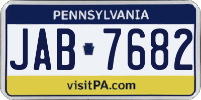 PA license plate JAB7682