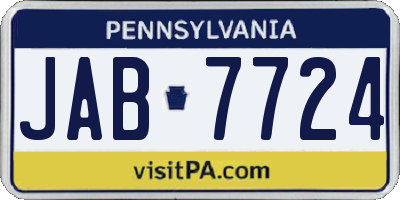 PA license plate JAB7724