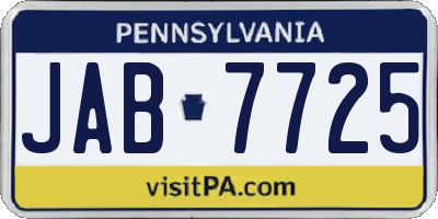 PA license plate JAB7725