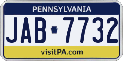 PA license plate JAB7732