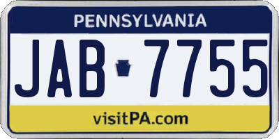 PA license plate JAB7755