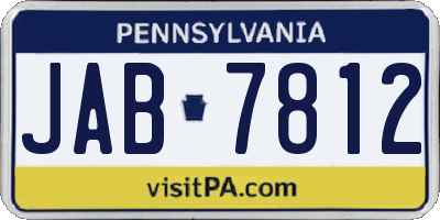 PA license plate JAB7812