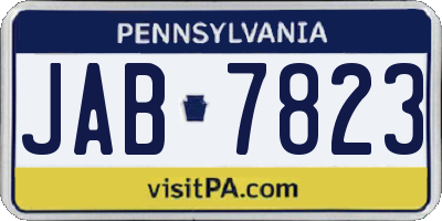 PA license plate JAB7823